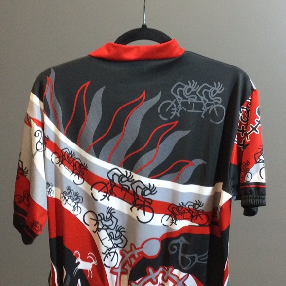 XL Kucharik red/black Kokopelli unisex bicycle jersey - Picture 6 of 15